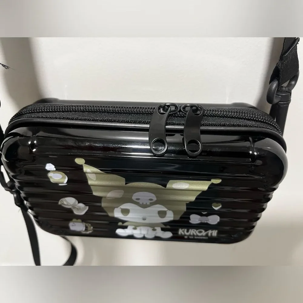 Sanrio Kuromi Suitcase Mini Cosmetic Shoulder Bag Front & Back Signature Logo